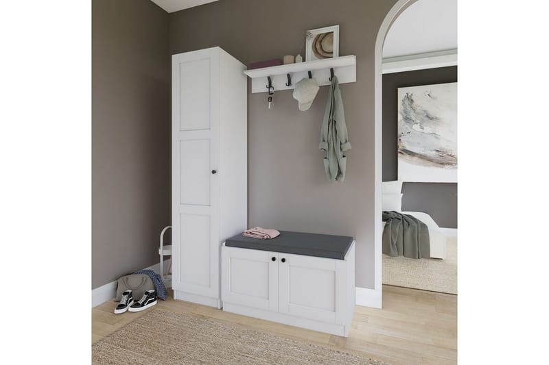 Nagouri TV-kalustesetti 130x35 cm - Valkoinen - Huonekalut - TV- & Mediakalusteet - TV-kalustepaketti