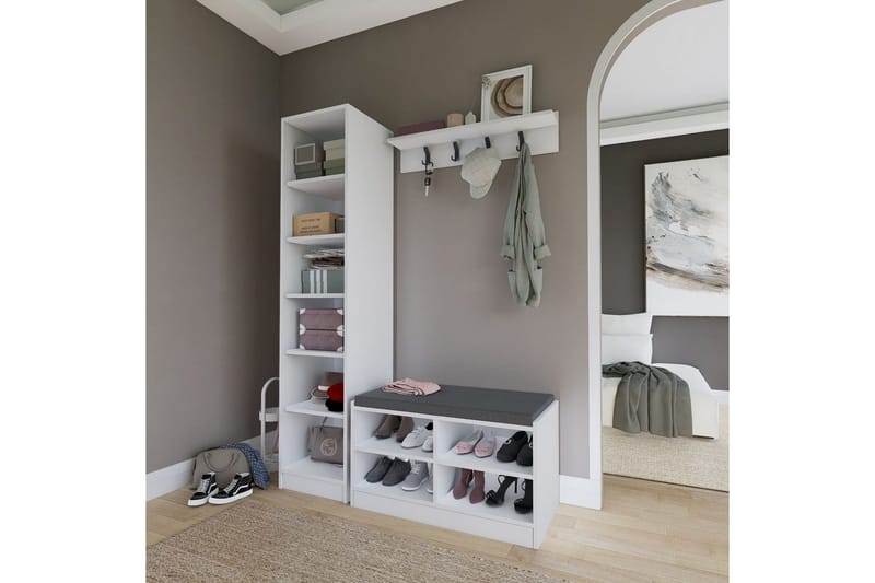 Nagouri TV-kalustesetti 130x35 cm - Valkoinen - Huonekalut - TV- & Mediakalusteet - TV-kalustepaketti