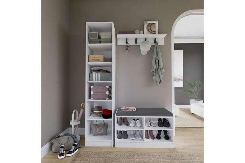 Nagouri TV-kalustesetti 130x35 cm - Valkoinen - Huonekalut - TV- & Mediakalusteet - TV-kalustepaketti