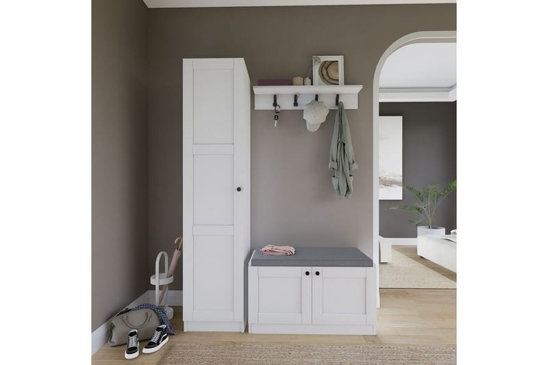 Nagouri TV-kalustesetti 130x35 cm - Valkoinen - Huonekalut - TV- & Mediakalusteet - TV-kalustepaketti