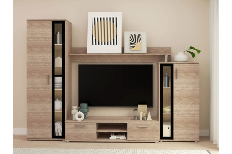 Olerum TV-huonekalusetti 256x40 cm - Luonnonväri - Huonekalut - TV- & Mediakalusteet - TV-kalustepaketti