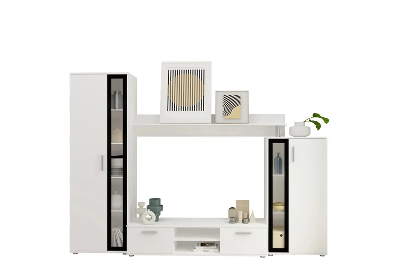 Olerum TV-huonekalusetti 256x40 cm - Valkoinen - Huonekalut - TV- & Mediakalusteet - TV-kalustepaketti