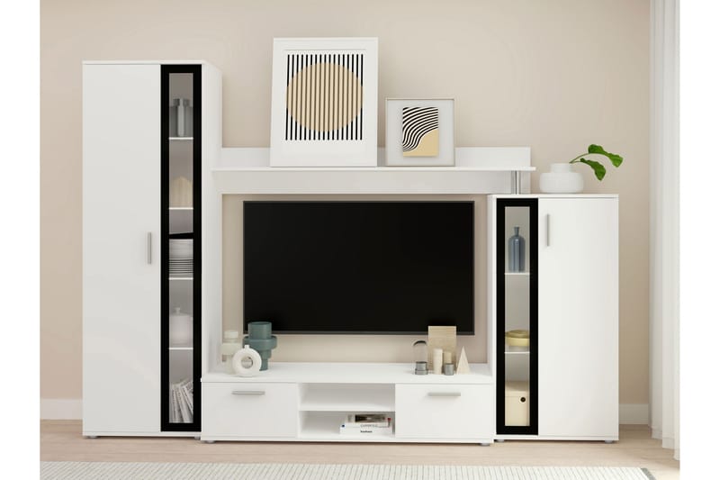 Olerum TV-huonekalusetti 256x40 cm - Valkoinen - Huonekalut - TV- & Mediakalusteet - TV-kalustepaketti