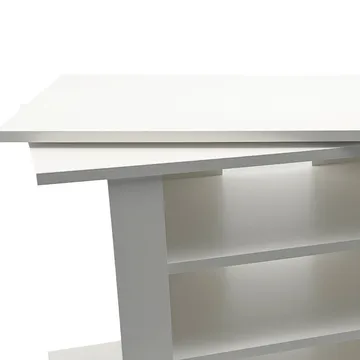 Olyricon-TV-taso 78 cm säilytystilalla, pyörillä - Valkoinen ja musta - Huonekalut - TV- & Mediakalusteet - Tv taso & Mediataso