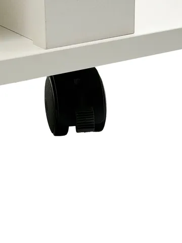 Olyricon-TV-taso 78 cm säilytystilalla, pyörillä - Valkoinen ja musta - Huonekalut - TV- & Mediakalusteet - Tv taso & Mediataso