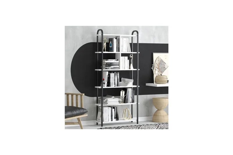 Orvric Kirjahylly 78 cm - Musta/Valkoinen - Säilytys - Hylly - Kirjahylly