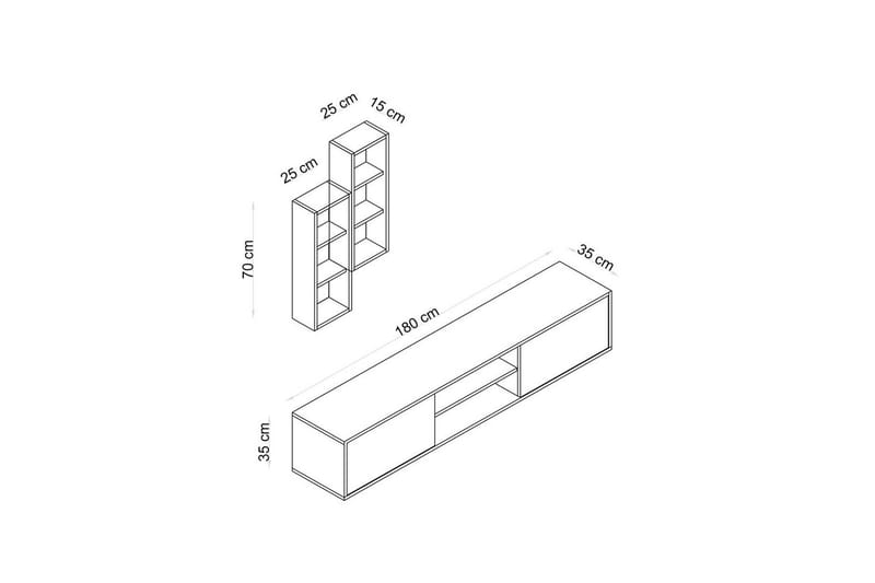 Palgrave TV-kaappi 180 cm - Tammi - Huonekalut - TV- & Mediakalusteet - TV-kaappi