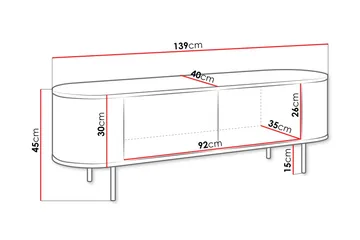 Pantego Tv-Taso 139x40 cm - Ruskea - Huonekalut - TV- & Mediakalusteet - Tv taso & Mediataso
