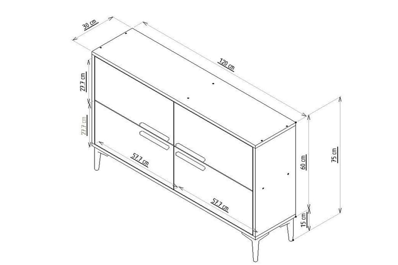 Patro Tv-taso 120 cm - Pähkinäpuu - Huonekalut - TV- & Mediakalusteet - Tv taso & Mediataso