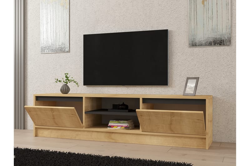 Pelen Tv-taso 180 cm - Ruskea/Tammi/Antrasiitti - Huonekalut - TV- & Mediakalusteet - Tv taso & Mediataso