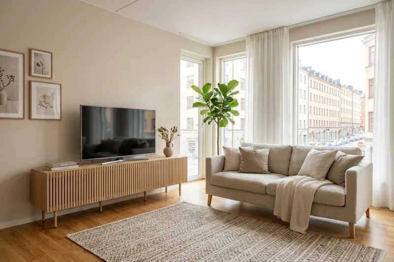 Peyra rimapintainen TV-taso 200 cm - Luonnonvärinen - Huonekalut - TV- & Mediakalusteet - Tv taso & Mediataso