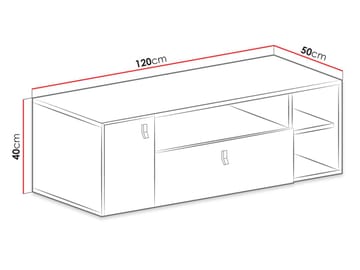 Planeta lattialla seisova tv-taso 120 cm säilytystilalla maalattua puuta - Valkoinen - Huonekalut - TV- & Mediakalusteet - Tv taso & Mediataso