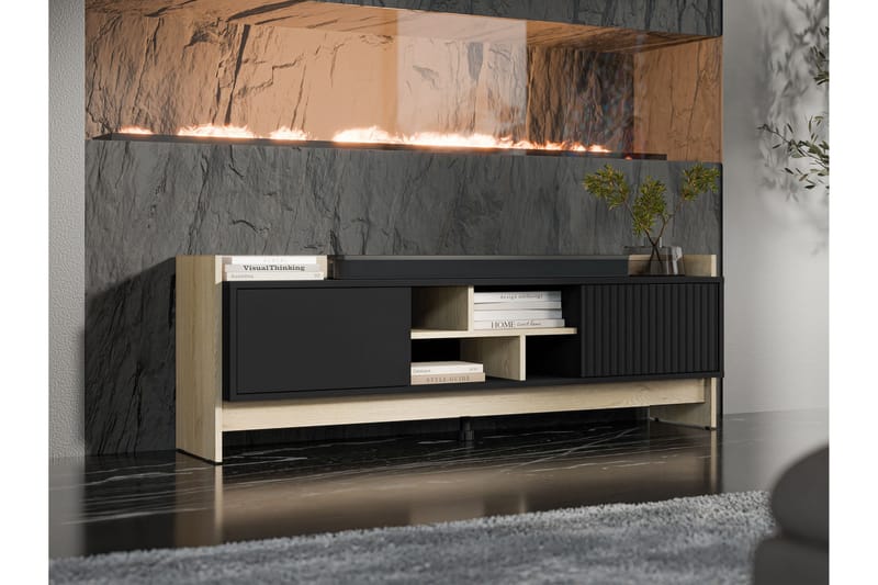 Polina TV-taso 150 cm - Ruskea / Musta - Huonekalut - TV- & Mediakalusteet - Tv taso & Mediataso