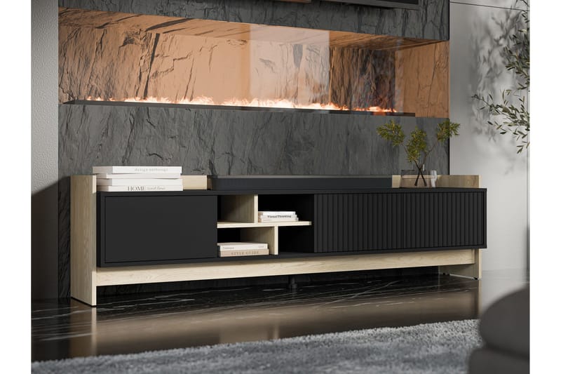 Polina TV-taso 190 cm - Ruskea / Musta - Huonekalut - TV- & Mediakalusteet - Tv taso & Mediataso
