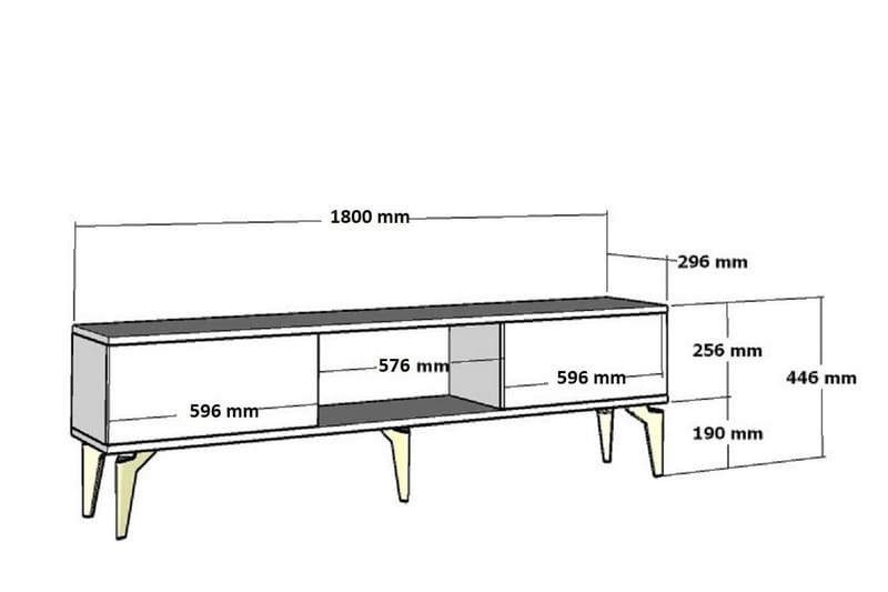 Ponny Tv-taso 180 cm - Antrasiitti/Hopea - Huonekalut - TV- & Mediakalusteet - Tv taso & Mediataso