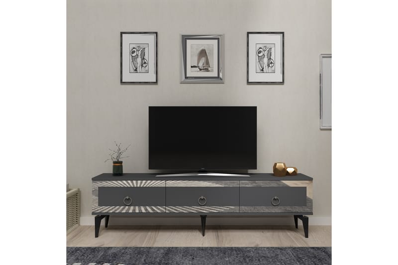 Ponny Tv-taso 180 cm - Antrasiitti/Hopea - Huonekalut - TV- & Mediakalusteet - Tv taso & Mediataso
