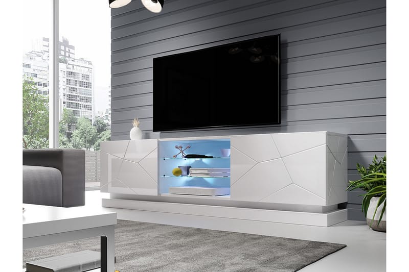 Qiu TV-taso 200 cm - Valkoinen - Huonekalut - TV- & Mediakalusteet - Tv taso & Mediataso