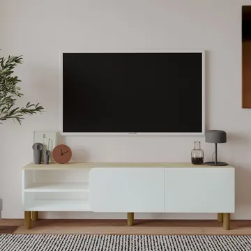 Relento TV-taso 150 cm - valkoinen, Sapphire-tammi - Huonekalut - TV- & Mediakalusteet - Tv taso & Mediataso