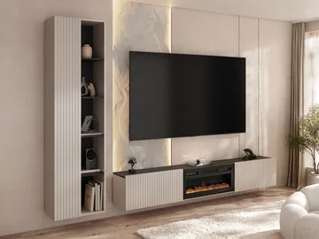 Relor olohuoneen kalustesetti - beige - Huonekalut - TV- & Mediakalusteet - TV-kalustepaketti