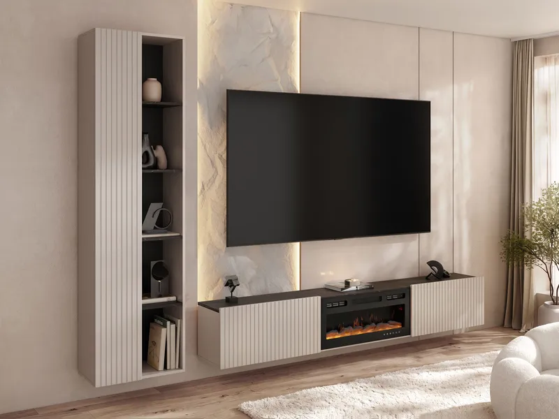 Relor olohuoneen kalustesetti - beige - Huonekalut - TV- & Mediakalusteet - TV-kalustepaketti