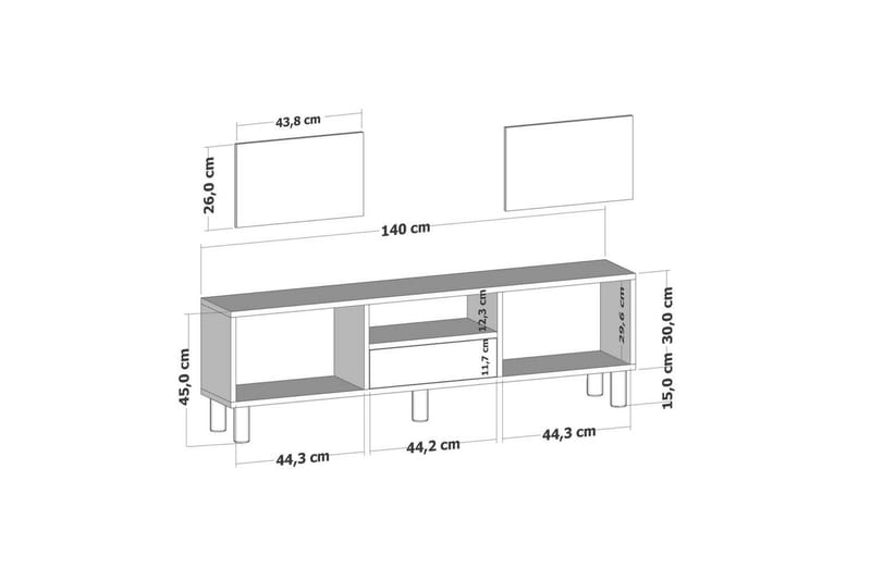 Rion TV-taso 140 cm - Beige - Huonekalut - TV- & Mediakalusteet - Tv taso & Mediataso