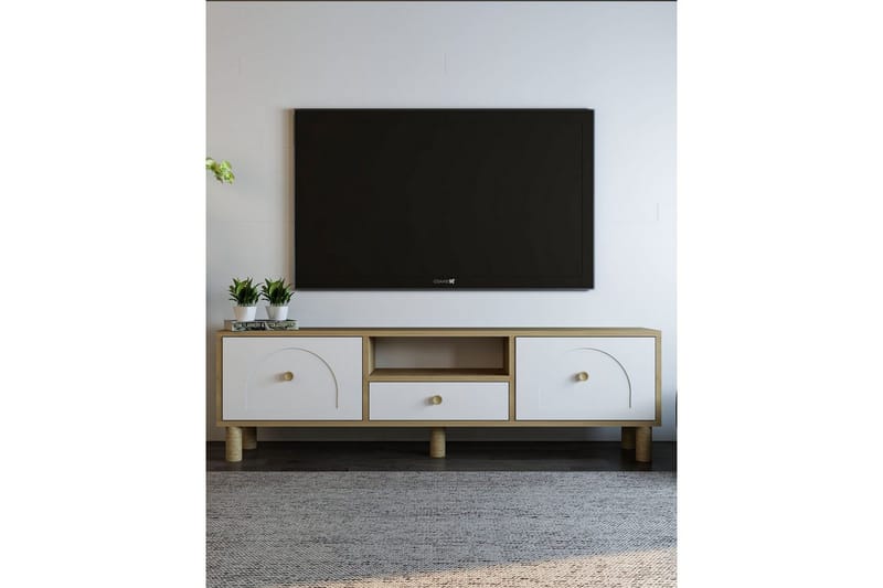 Rion TV-taso 140 cm - Valkoinen - Huonekalut - TV- & Mediakalusteet - Tv taso & Mediataso