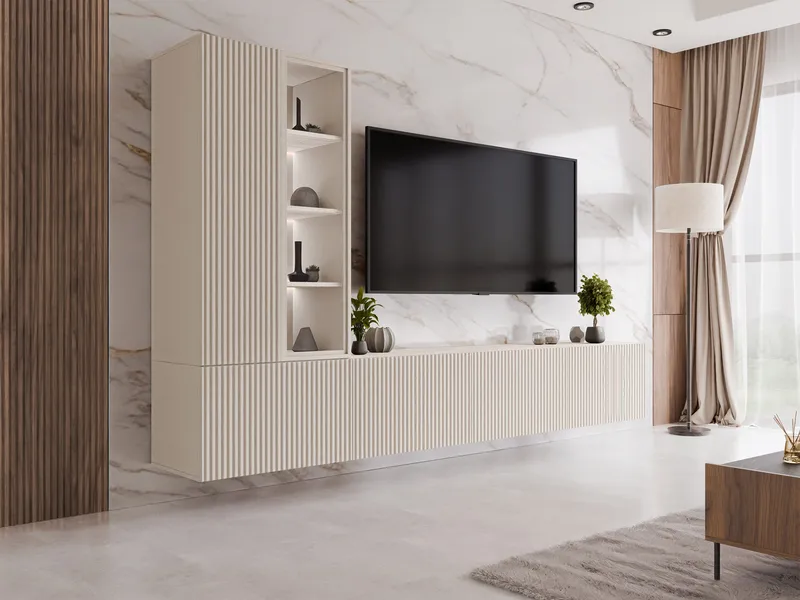 Rylar TV-seinäkaluste - beige - Huonekalut - TV- & Mediakalusteet - TV-kalustepaketti