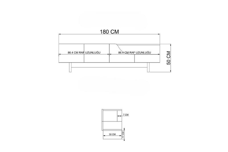 Safiya TV-taso 180 cm - Beige - Huonekalut - TV- & Mediakalusteet - Tv taso & Mediataso