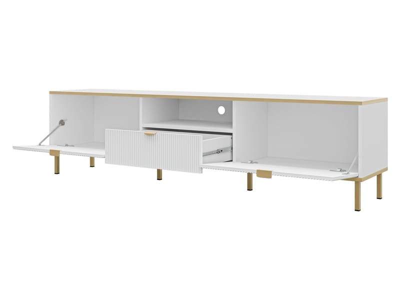 Salmor TV-taso 181 cm - Valkoinen - Huonekalut - TV- & Mediakalusteet - Tv taso & Mediataso