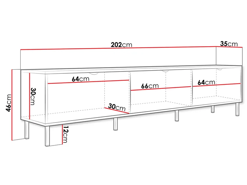 Salmor TV-taso 202 cm - Valkoinen - Huonekalut - TV- & Mediakalusteet - Tv taso & Mediataso