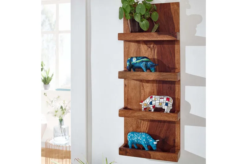 Seinähylly Wohnling Kiinteä puurakenne seinään kiinnitettävä 30X80 cm maalaistyyli - Talo & remontointi - Keittiö & kylpyhuone - Keittiö & kodinhoitohuone - Keittiön sisustus - Keittiöhylly