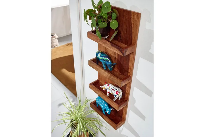 Seinähylly Wohnling Kiinteä puurakenne seinään kiinnitettävä 30X80 cm maalaistyyli - Talo & remontointi - Keittiö & kylpyhuone - Keittiö & kodinhoitohuone - Keittiön sisustus - Keittiöhylly