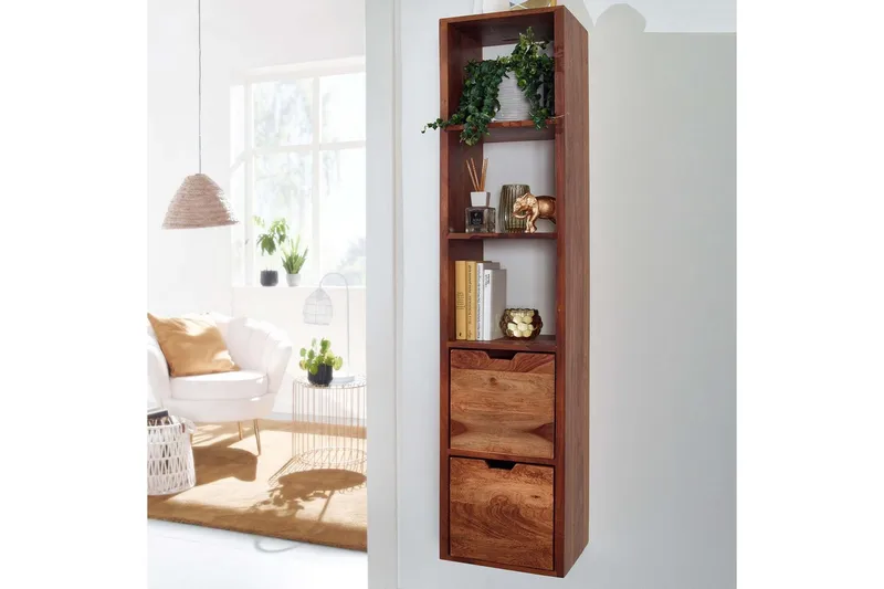 Seinähylly Wohnling Kiinteä puurakenteinen seinään kiinnitettävä 2-laatikollinen säilytys 150 cm maalaistyyli - Talo & remontointi - Keittiö & kylpyhuone - Keittiö & kodinhoitohuone - Keittiön sisustus - Keittiöhylly