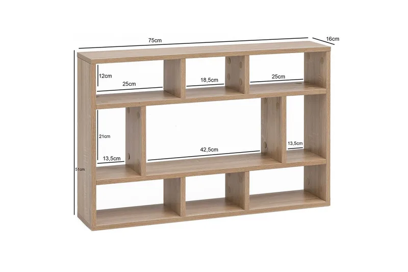 Seinähylly Wohnling melamiinipäällystetty lastulevy, kirjasäilytys, seinäkiinnitys, moderni tyyli Sonoma - Sonoma - Talo & remontointi - Keittiö & kylpyhuone - Keittiö & kodinhoitohuone - Keittiön sisustus - Keittiöhylly