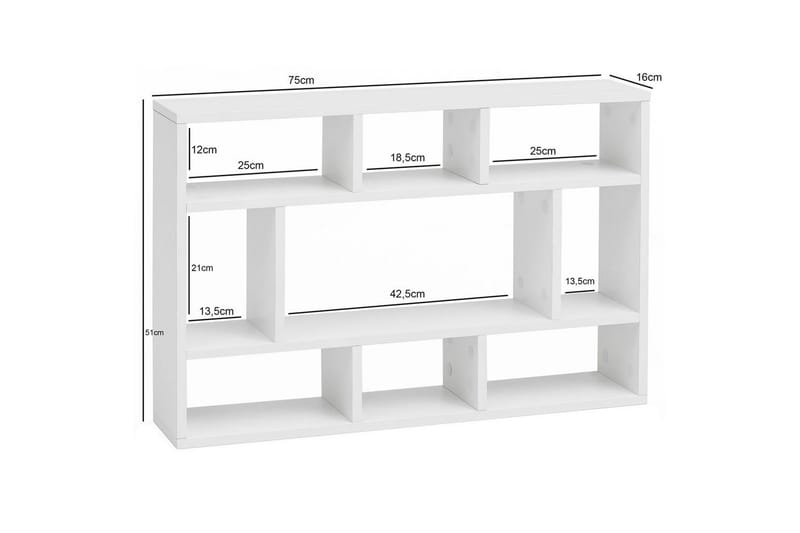 Seinähylly Wohnling melamiinipäällystetty lastulevy, kirjasäilytys, seinäkiinnitys, moderni tyyli Valkoinen - Valkoinen - Talo & remontointi - Keittiö & kylpyhuone - Keittiö & kodinhoitohuone - Keittiön sisustus - Keittiöhylly