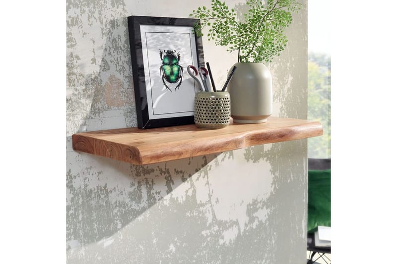 Seinähylly Wohnling puureuna, massiivipuuta, seinähylly, maalaismaistyyli 60 cm - 60 cm - Talo & remontointi - Keittiö & kylpyhuone - Keittiö & kodinhoitohuone - Keittiön sisustus - Keittiöhylly