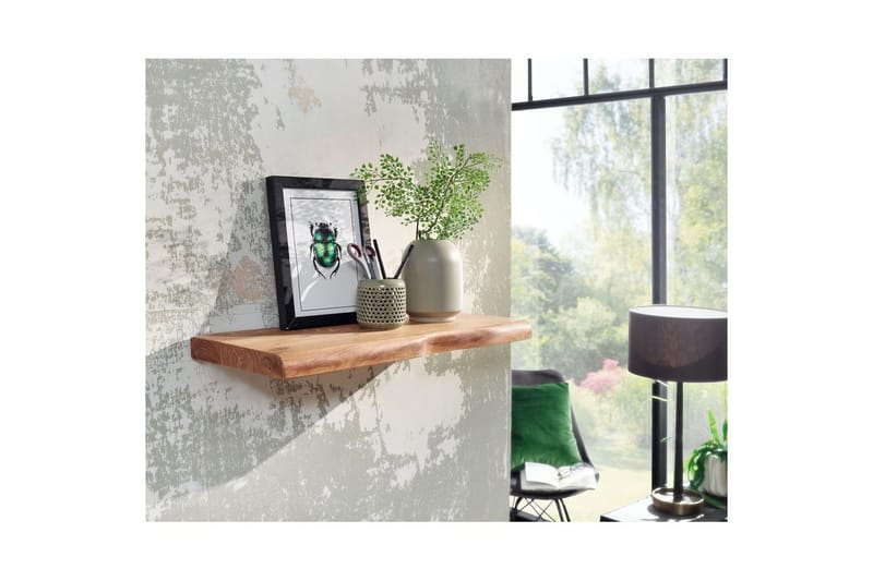 Seinähylly Wohnling puureuna, massiivipuuta, seinähylly, maalaismaistyyli 60 cm - 60 cm - Talo & remontointi - Keittiö & kylpyhuone - Keittiö & kodinhoitohuone - Keittiön sisustus - Keittiöhylly