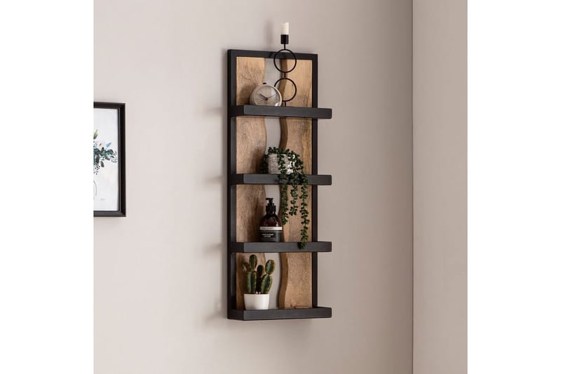 Seinähylly Wohnling Puureunainen täyspuinen metallikehys, jossa 4 hyllyä, teollinen - Talo & remontointi - Keittiö & kylpyhuone - Keittiö & kodinhoitohuone - Keittiön sisustus - Keittiöhylly