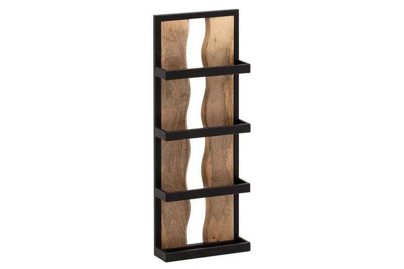 Seinähylly Wohnling Puureunainen täyspuinen metallikehys, jossa 4 hyllyä, teollinen - Talo & remontointi - Keittiö & kylpyhuone - Keittiö & kodinhoitohuone - Keittiön sisustus - Keittiöhylly