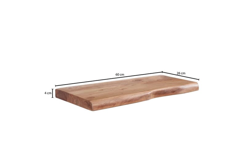 Seinähylly Wohnling puureuna, massiivipuuta, seinähylly, maalaismaistyyli 60 cm - 60 cm - Huonekalut - TV- & Mediakalusteet - TV-hyllyt