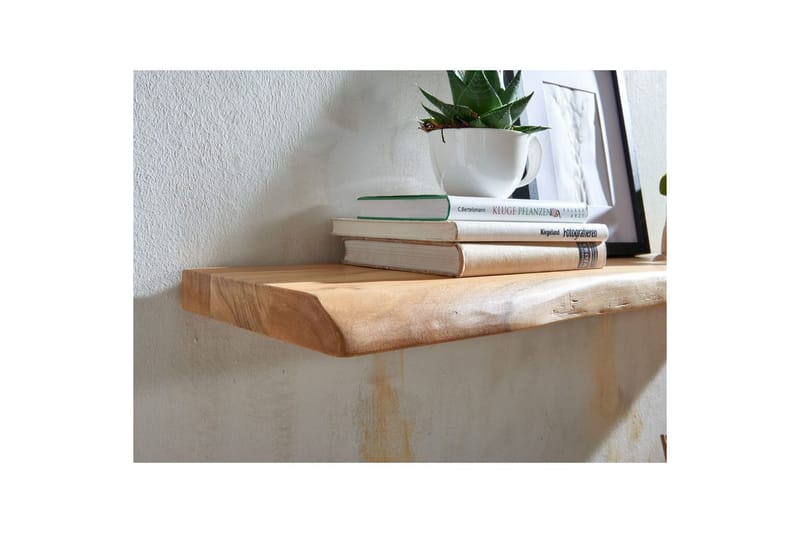 Seinähylly Wohnling puureuna, massiivipuuta, seinähylly, maalaismaistyyli 100 cm - 100 cm - Huonekalut - TV- & Mediakalusteet - TV-hyllyt