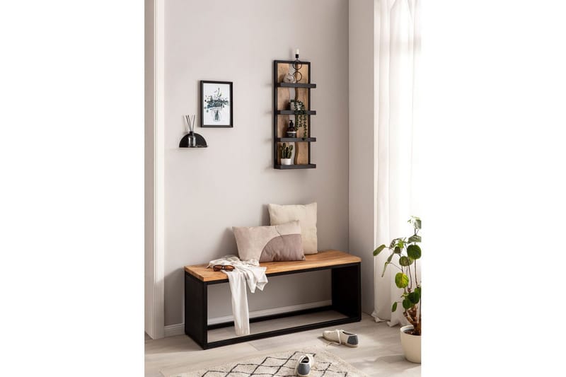 Seinähylly Wohnling Puureunainen täyspuinen metallikehys, jossa 4 hyllyä, teollinen - Talo & remontointi - Keittiö & kylpyhuone - Keittiö & kodinhoitohuone - Keittiön sisustus - Keittiöhylly