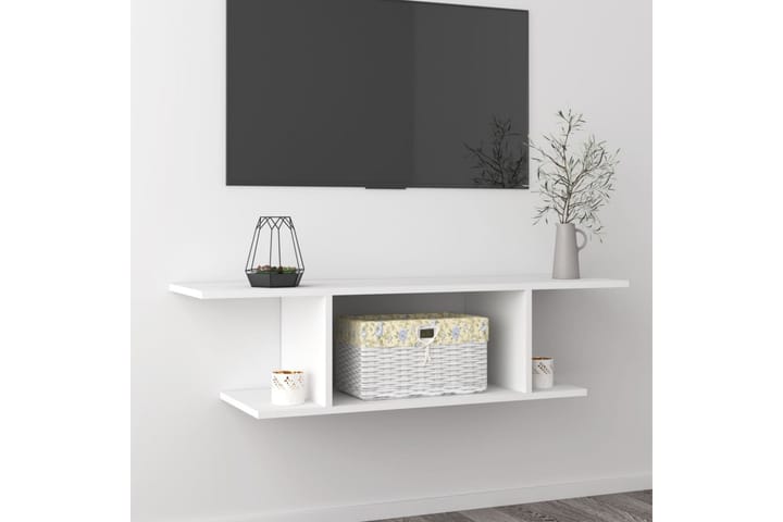 Seinäkiinnitettävä TV-taso valkoinen 103x30x26,5 cm - TV-kaappi