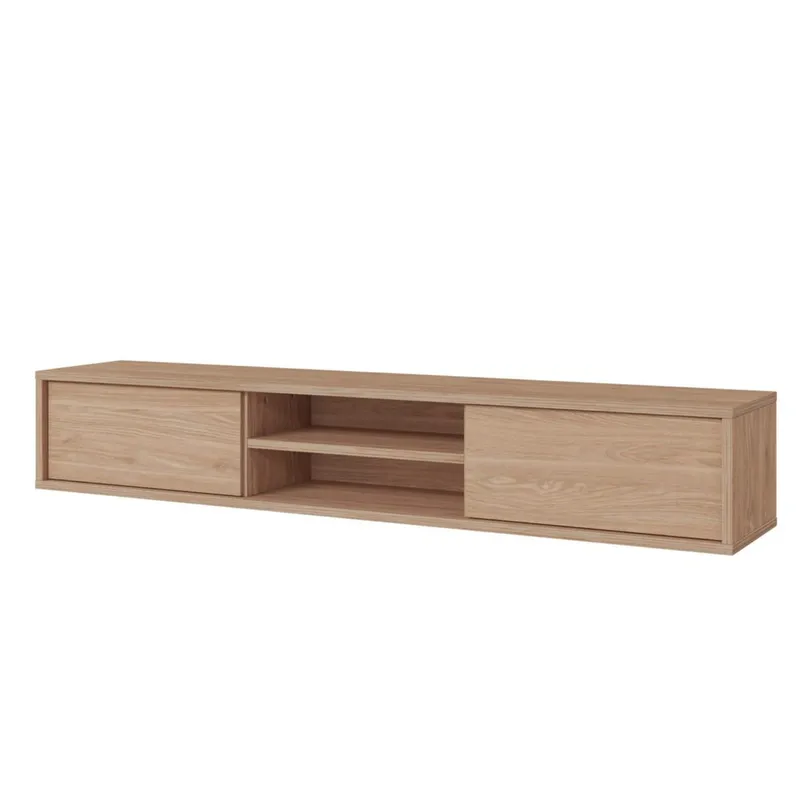 Seinälle kiinnitettävä TV-taso Frida 2 läppää ylhäällä, Öljytty tammi