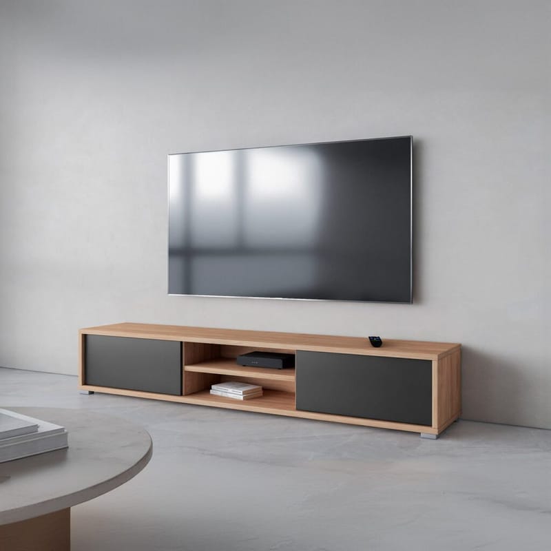 Seinälle kiinnitettävä TV-taso Frida 2 läppää ylhäällä - Antrasiitti - Huonekalut - TV- & Mediakalusteet - Tv taso & Mediataso