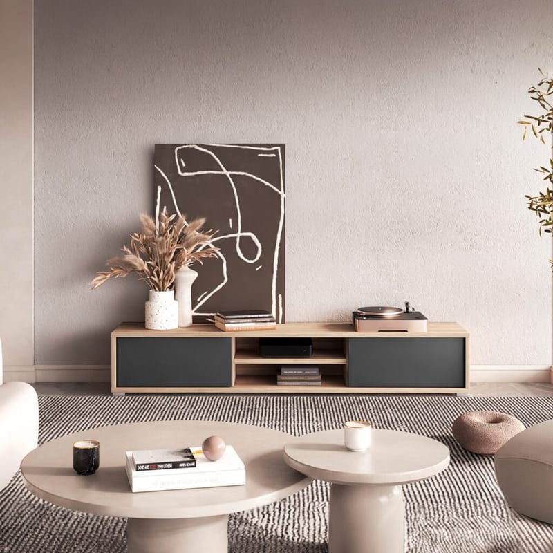 Seinälle kiinnitettävä TV-taso Frida 2 läppää ylhäällä - Antrasiitti - Huonekalut - TV- & Mediakalusteet - Tv taso & Mediataso