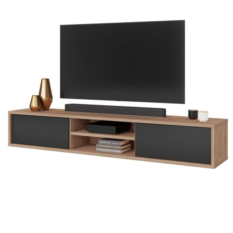 Seinälle kiinnitettävä TV-taso Frida 2 läppää ylhäällä - Antrasiitti - Huonekalut - TV- & Mediakalusteet - Tv taso & Mediataso