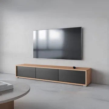 Seinälle kiinnitettävä TV-taso Frida 3 läppää ylhäällä - Antrasiitti - Huonekalut - TV- & Mediakalusteet - Tv taso & Mediataso