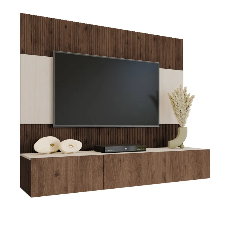 seinäyksikkö NO_BRAND TV-taso 180x150 DEROMI ruskea, undefined