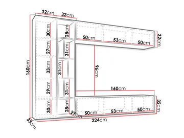 seinäyksikkö Seinäkalustekokonaisuus KODITA ruskea - Huonekalut - TV- & Mediakalusteet - TV-kalustepaketti